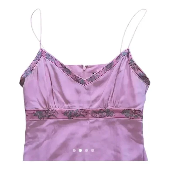 Vintage 90s j crew pink silk dress - Picture 4 of 6